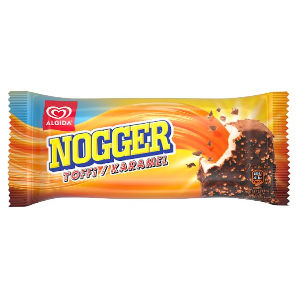 Nogger Lody o smaku waniliowym z nadzieniem karmelowym w polewie o smaku czekoladowym 90 ml
