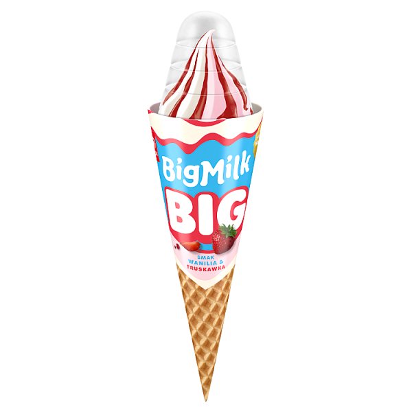 Big Milk Big Lody smak wanilia &amp; truskawka 140 ml