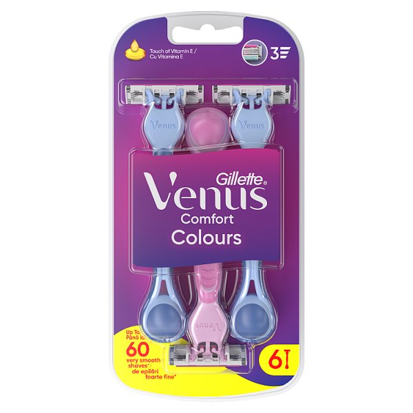 Gillette Venus Comfort Colours Maszynki Jednorazowe Do Golenia, Opakowanie 6 Sztuk