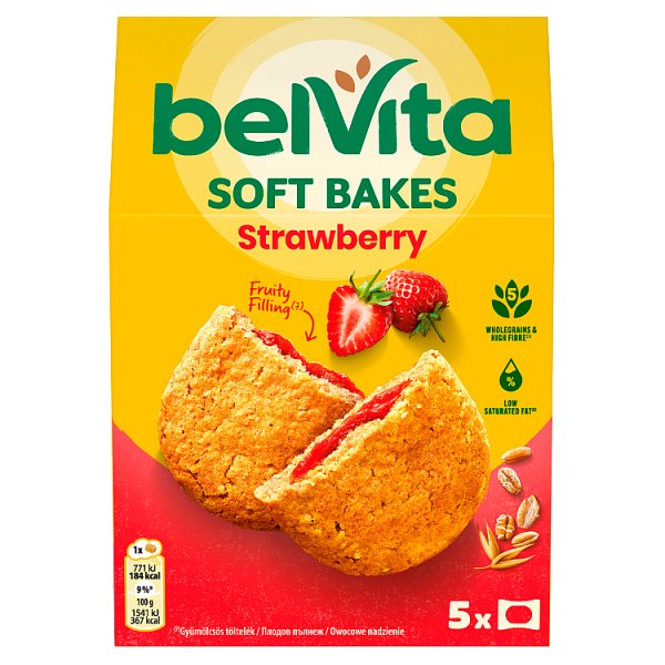 belVita soft bakes ciastka zbożowe o smaku orzechów laskowych z nadzieniem - - 250 g