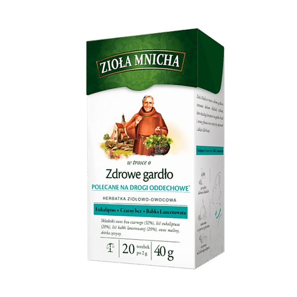 Zioła Mnicha Herbatka ziołowo-owocowa w trosce o zdrowe gardło 40 g (20 x 2 g)