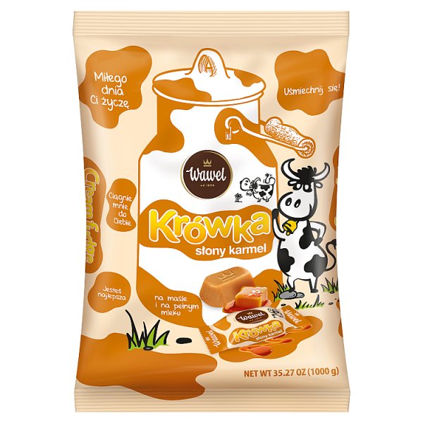 Wawel Krówka Pomadki mleczne słony karmel 1000 g
