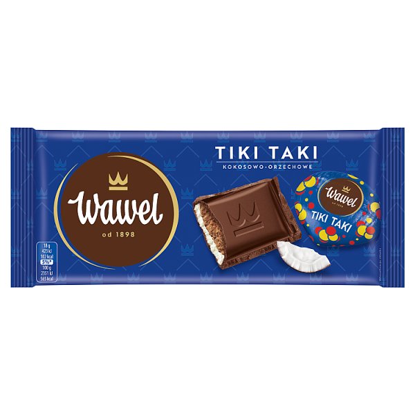Wawel Tiki Taki kokosowo-orzechowe Czekolada z nadzieniem 90 g