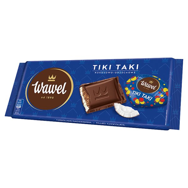 Wawel Tiki Taki kokosowo-orzechowe Czekolada z nadzieniem 90 g