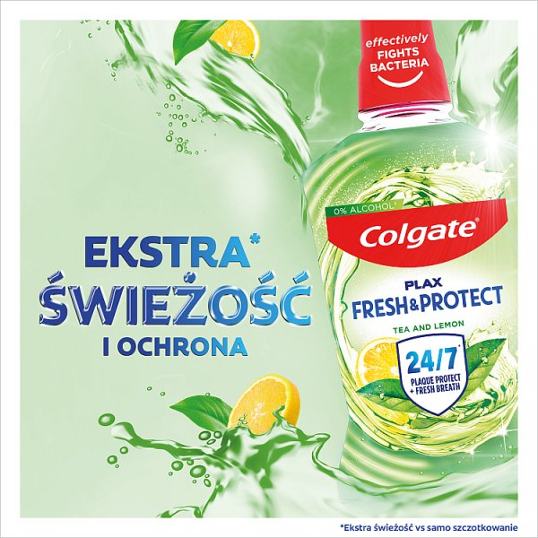 Płyn do płukania jamy ustnej Colgate Plax Herbal Fresh o smaku zielonej herbaty i cytryny