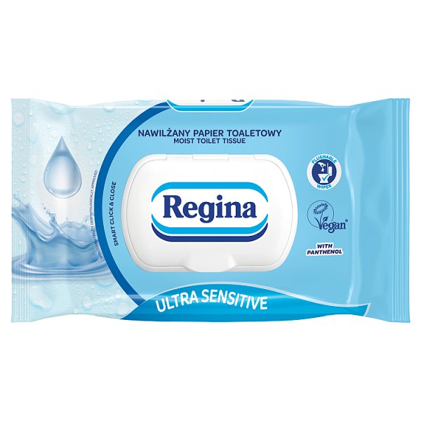 Regina Ultra Sensitive Nawilżany papier toaletowy z pantenolem 42 sztuki