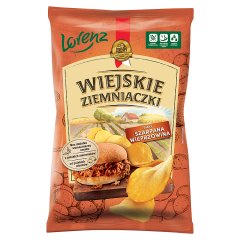 Wiejskie Ziemniaczki Chipsy ziemniaczane smak szarpana wieprzowina 130 g