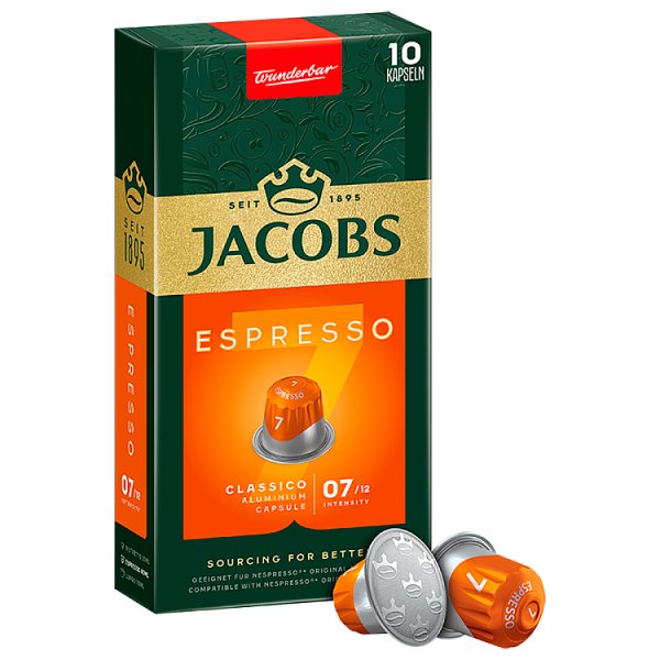 Jacobs Espresso Classico Kawa mielona w kapsułkach 52 g (10 sztuk)