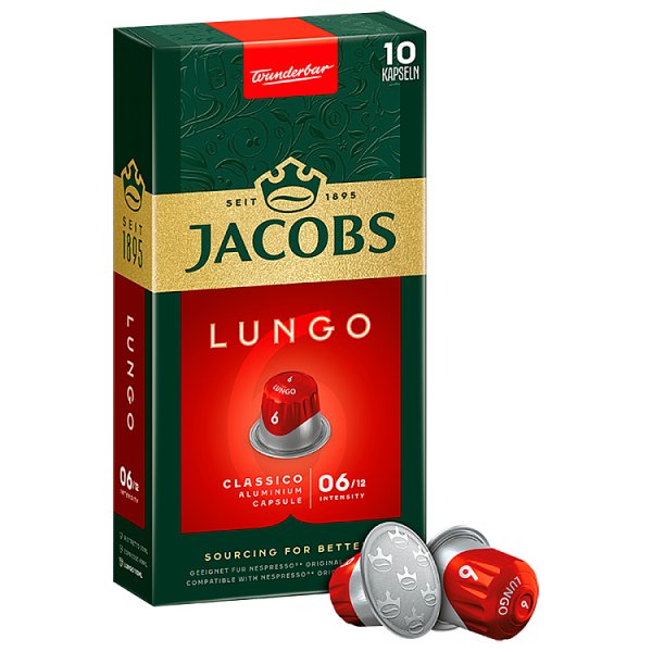 Jacobs Lungo Classico Kawa mielona w kapsułkach 52 g (10 sztuk)