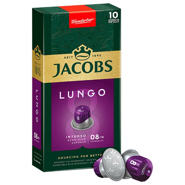 Jacobs Lungo Intenso Kawa mielona w kapsułkach 52 g (10 sztuk)