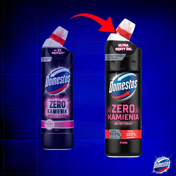 Domestos Zero Kamienia Pink Żel do toalet 750 ml