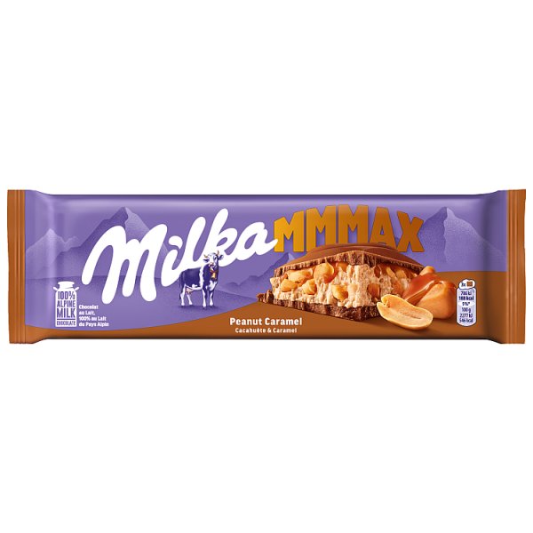 Milka Mmmax Czekolada mleczna z orzeszkami ziemnymi w nadzieniu karmelowym 276 g