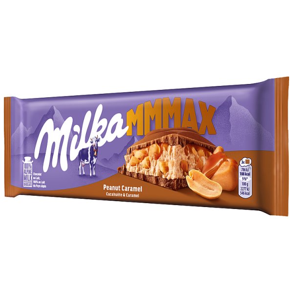 Milka Mmmax Czekolada mleczna z orzeszkami ziemnymi w nadzieniu karmelowym 276 g