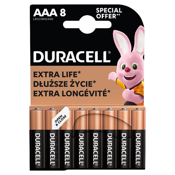 Duracell AAA LR03/MN2400 1.5 V/B Baterie alkaliczne 8 sztuk