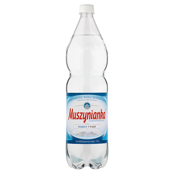 Woda gaz Muszynianka mineralna 1,5l doliczana jest kaucja 50 gr 