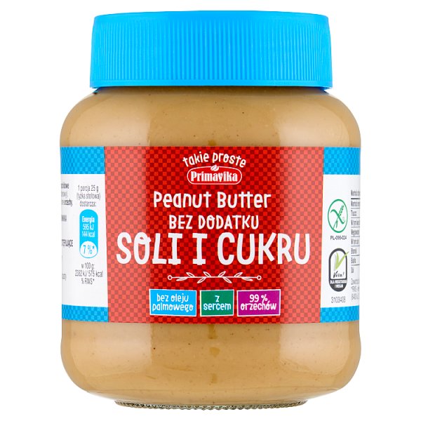 Primavika Pasta orzechowa bez dodatku soli i cukru 350 g
