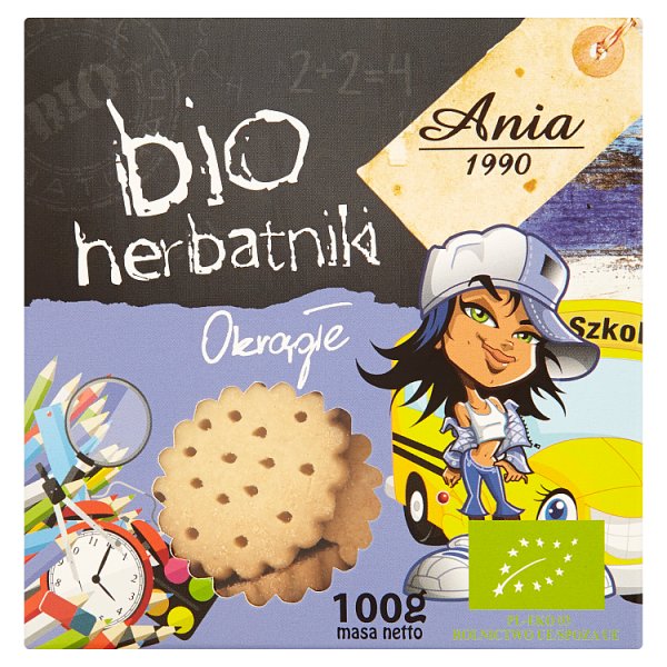Herbatniki Ania bio okrągłe 100g 