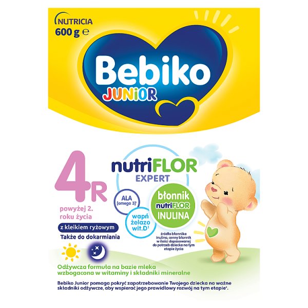 Bebiko Junior 4R Odżywcza formuła na bazie mleka dla małych dzieci powyżej 2. roku życia 600 g