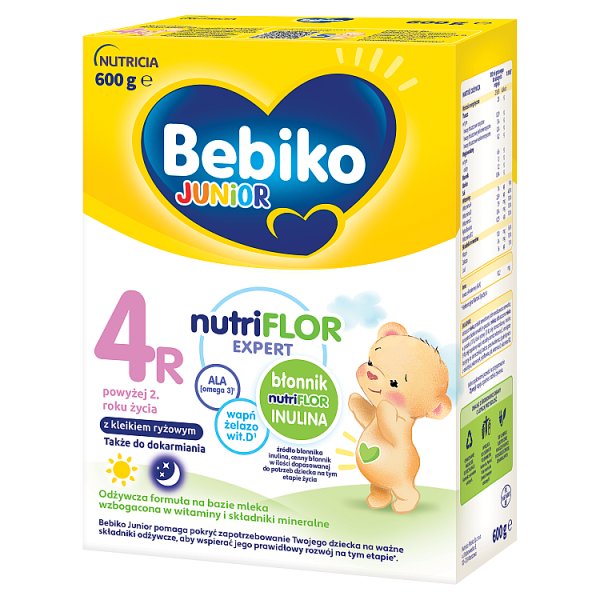 Bebiko Junior 4R Odżywcza formuła na bazie mleka dla małych dzieci powyżej 2. roku życia 600 g