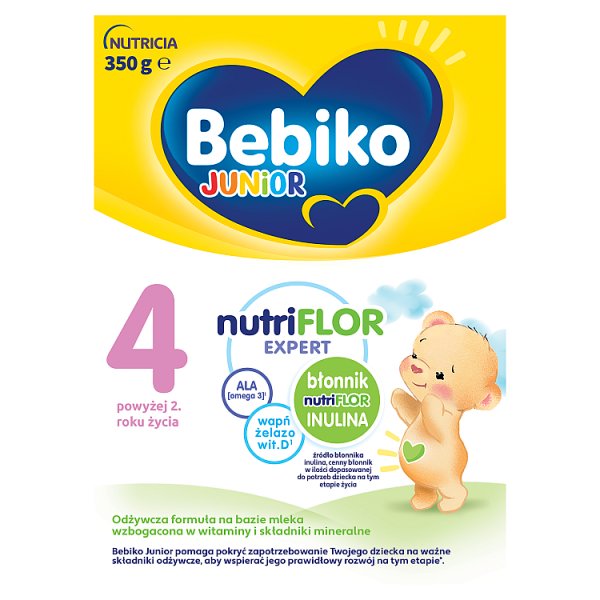 Bebiko Junior 4 Odżywcza formuła na bazie mleka dla małych dzieci powyżej 2. roku życia 350 g