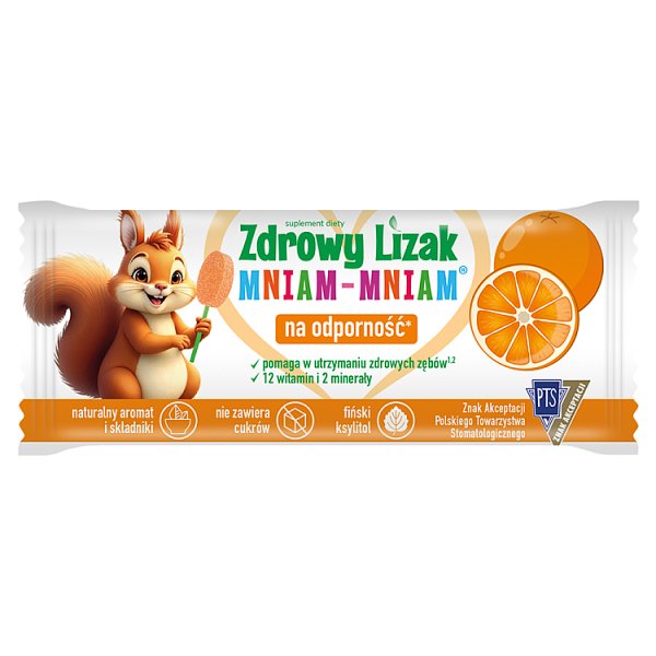 Zdrowy Lizak Mniam-Mniam Lizak o smaku pomarańczy 6 g
