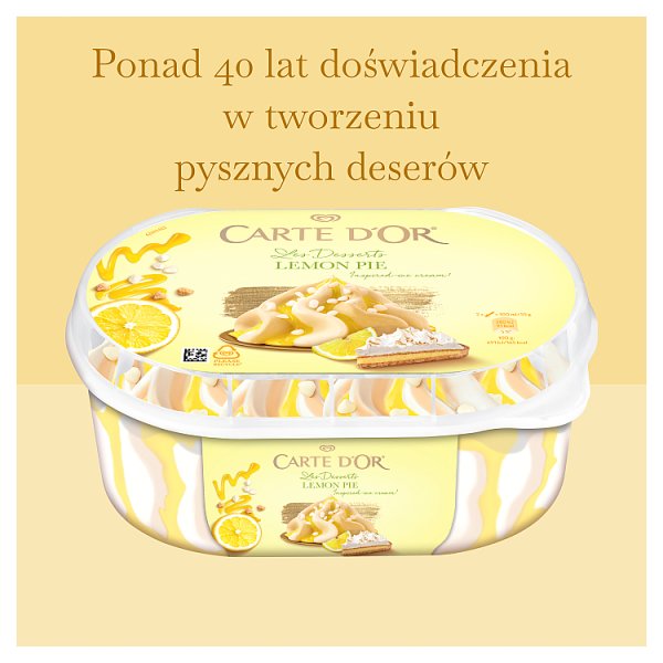 Carte D'Or Les Desserts Lody o smaku ciasteczek i lody cytrynowe 825 ml