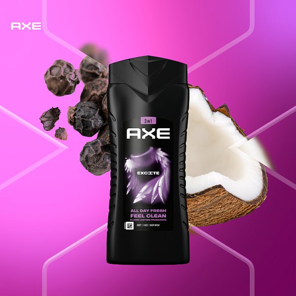Axe Excite Żel pod prysznic 3w1 400 ml