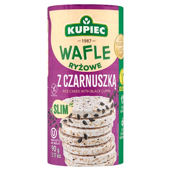 Kupiec Slim Wafle ryżowe z czarnuszką 90 g