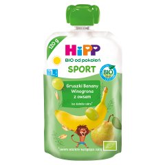 HiPP BIO Sport Mus owocowy gruszki banany winogrona z owsem po 1. roku 120 g
