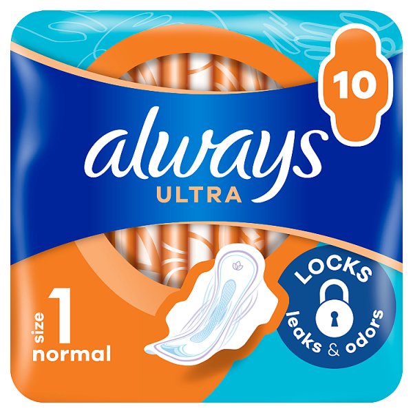 Always Ultra Normal (R1) Ze Skrzydełkami Podpaski 10 Sztuk