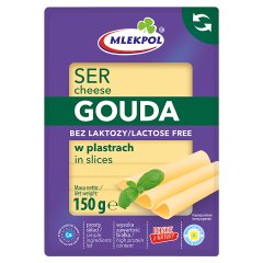 Mlekpol Ser gouda bez laktozy w plastrach 150 g