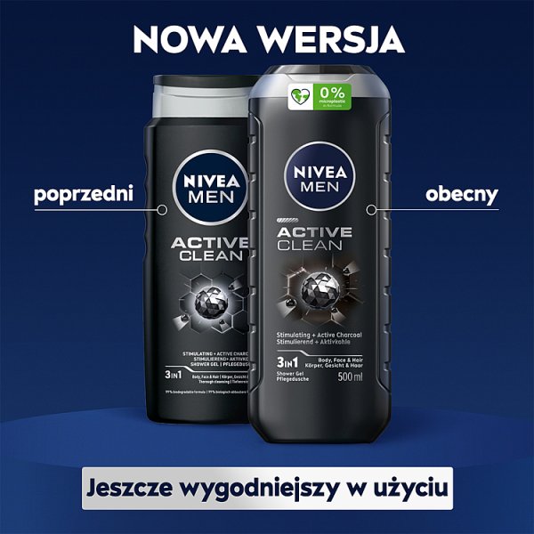 Nivea MEN Active Clean Żel pod prysznic dla mężczyzn 500 ml