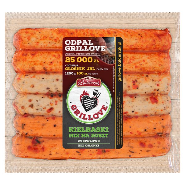Balcerzak Grillove Kiełbaski mix na ruszt wieprzowe 375 g