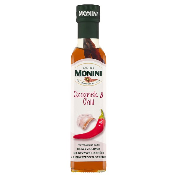 Monini Przyprawa na bazie oliwy z oliwek czosnek &amp; chili 250 ml