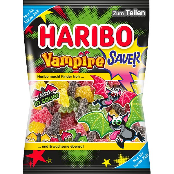 Haribo Vampire Sauer Żelki o smaku owocowym i lukrecji 175 g