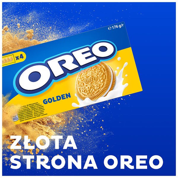 OREO Golden o smaku waniliowym ciasteczka z nadzienie idealne do podróży 16 sztuk 176 g