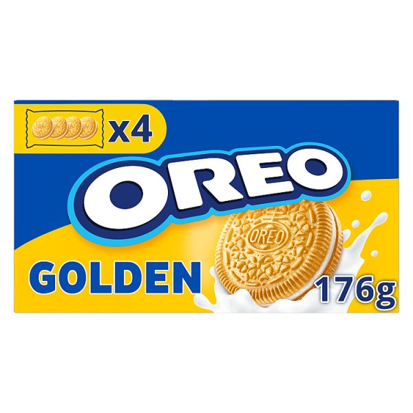 OREO Golden o smaku waniliowym ciasteczka z nadzienie idealne do podróży 16 sztuk 176 g