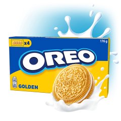 OREO Golden o smaku waniliowym ciasteczka z nadzienie idealne do podróży 16 sztuk 176 g