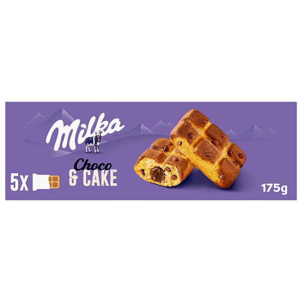 Milka Cake &amp; Choc Ciastka biszkoptowe z kawałkami czekolady mlecznej 175 g (5 x 35 g)