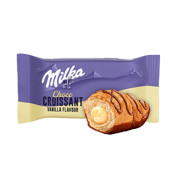 Milka Croissant Choco Vanilla, rogalik z ciasta francuskiego z nadzieniem o smaku waniliowym - 50 g