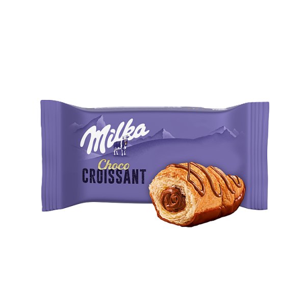 Milka Croissant Choco, rogalik z ciasta francuskiego z nadzieniem i polewą czekoladową - 50 g