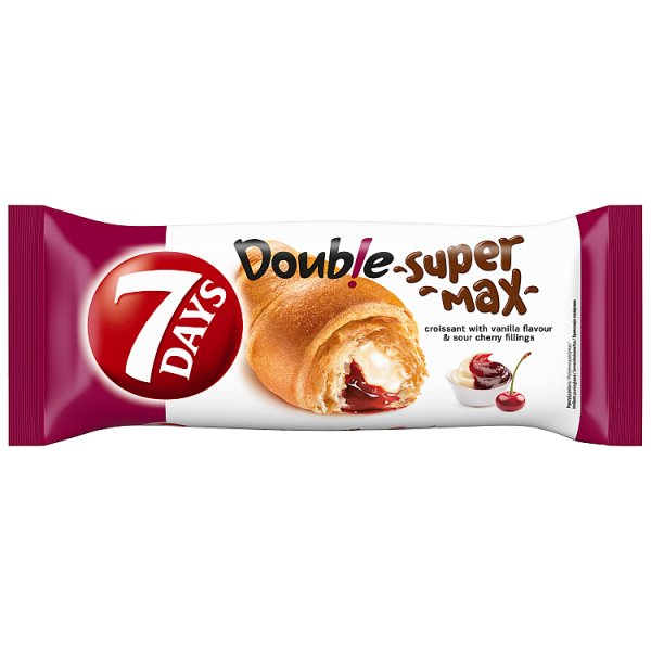 7Days Double Super Max rogalik z nadzieniem o smaku waniliowo-wiśniowym - 110 g