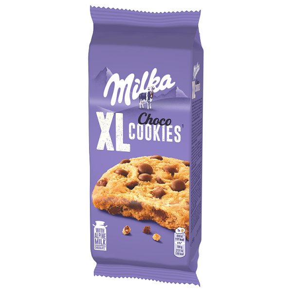 Milka XL Cookie Choco, ciastka z kawałkami mlecznej czekolady - 184 g