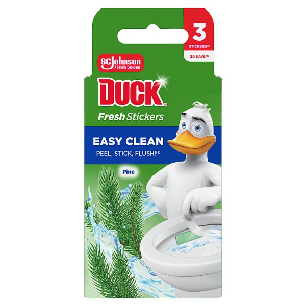 Duck Fresh Stickers Easy Clean Pine Żelowe paski do toalet 27 g (3 x 9 g)