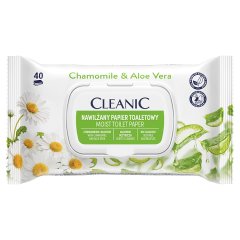 Cleanic Chamomile & Aloe Vera Nawilżany papier toaletowy 40 sztuk