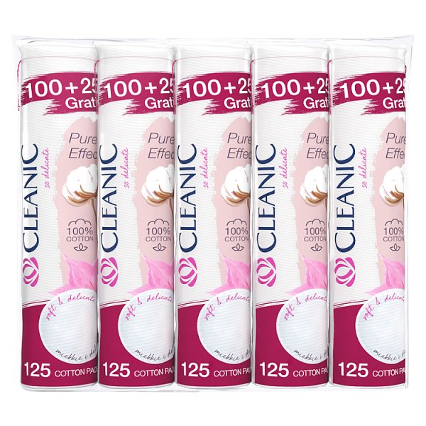 Cleanic Pure Effect Płatki kosmetyczne 5 x 125 sztuk
