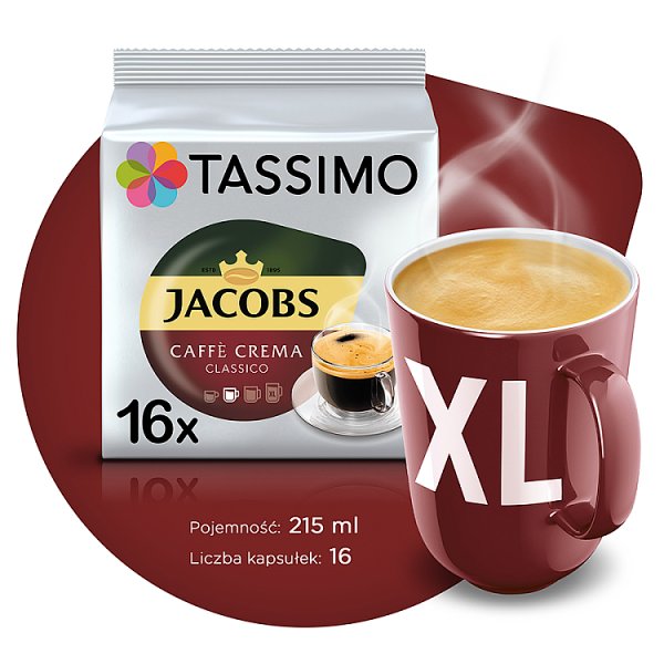 Tassimo Jacobs Caffè Crema Classico XL Kawa mielona 132,8 g (16 kapsułek)