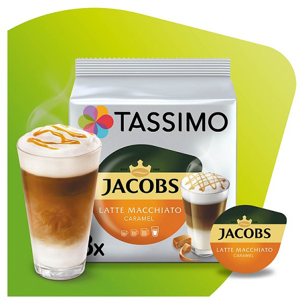Tassimo Jacobs Latte Macchiato Caramel Kawa mielona 8 kapsułek i mleko 8 kapsułek 268 g