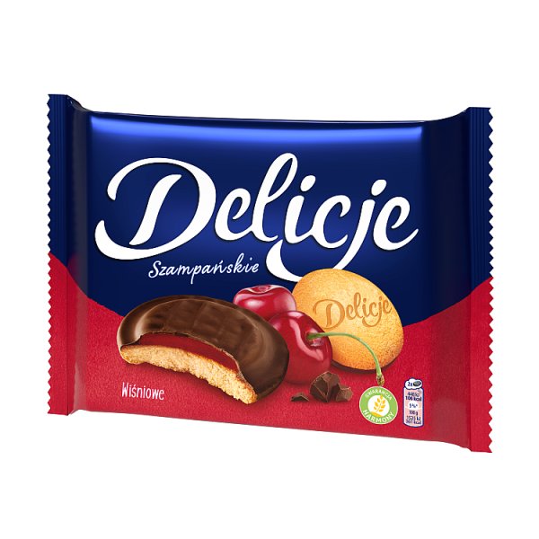 Delicje Szampańskie Biszkopty z galaretką wiśniową oblewane czekoladą 294 g