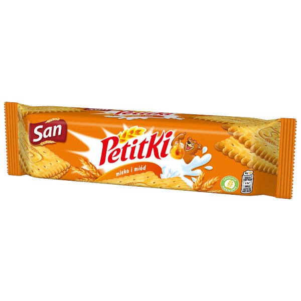 San Petitki herbatniki z dodatkiem mleka i miodu - 144 g